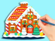 თამაში საღებარი წიგნი: Gingerbread Hut  ონლაინ