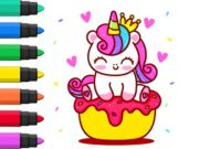 თამაში საღებარი წიგნი: Unicorn Cupcake  ონლაინ