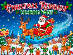 თამაში Christmas Reindeer Coloring Pages ონლაინ