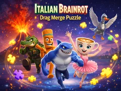 თამაში Italian Brainrot Drag Merge Puzzle ონლაინ
