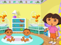 თამაში Dora the Explorer Dora's Playtime with the Twins ონლაინ