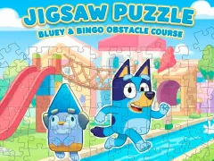 თამაში Jigsaw Puzzle: Bluey & Bingo Obstacle Course ონლაინ