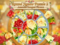 თამაში Round jigsaw Puzzle 2 - Assemble Bouquet flowers ონლაინ