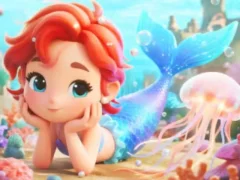 თამაში Jigsaw Puzzle: Chibi Mermaid Marshmallow Jellyfish ონლაინ