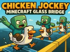 თამაში Chicken Jockey: Minecraft Glass Bridge ონლაინ