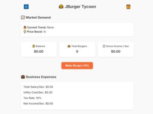 თამაში Jburger Tycoon ონლაინ