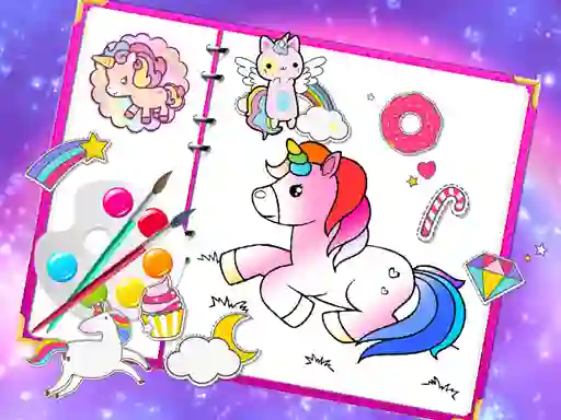 თამაში Fabulous Cute Unicorn Coloring Book ონლაინ