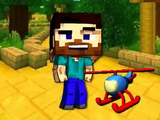 თამაში Mineblock Helicopter Adventure ონლაინ