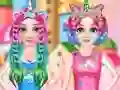თამაში Princesses Rainbow Unicorn Hair Salon ონლაინ