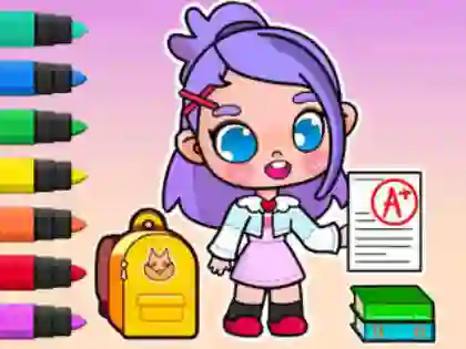 თამაში Coloring Book: Avatar School Day ონლაინ