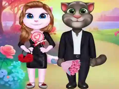 თამაში Kitty Couple Lovely Valentine ონლაინ