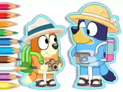 თამაში Coloring Book: Bluey Camping ონლაინ