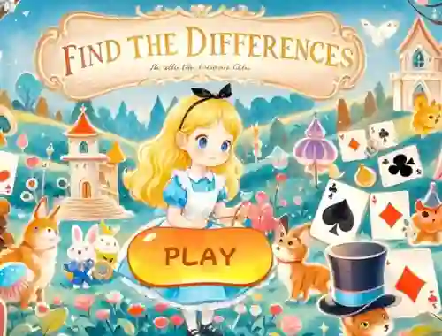 თამაში Find The Differences: Alice In Wonderland ონლაინ