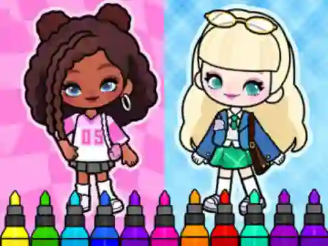თამაში Coloring Book: Aha World Sporty Girl ონლაინ