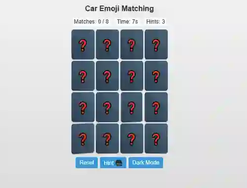 თამაში Car Emoji Matching ონლაინ