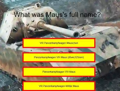 თამაში Tank Quiz: Maus ონლაინ