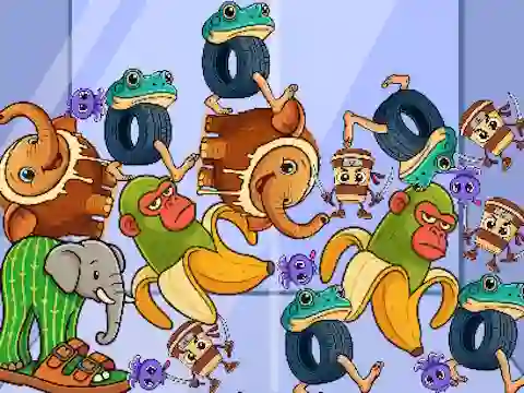 თამაში Italian Brainrot: Animals Merge Puzzle ონლაინ