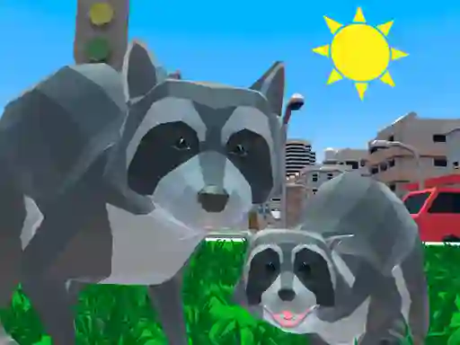 თამაში Raccoon Adventure City Simulator 3d ონლაინ