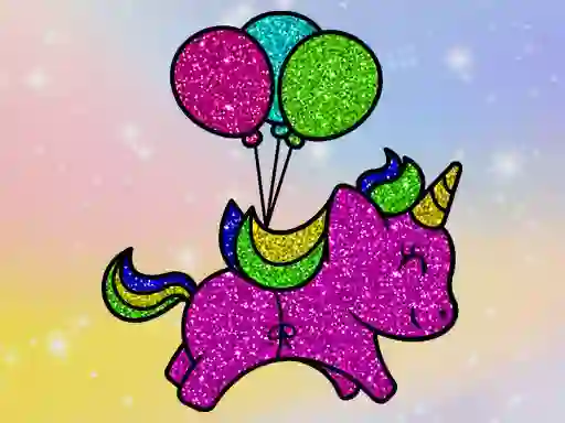 თამაში Coloring Book Glittered Unicorns ონლაინ