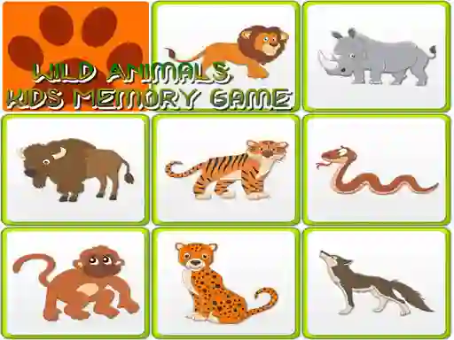 თამაში Wild Animals Kids Memory game ონლაინ