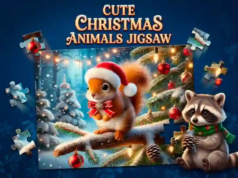 თამაში Cute Christmas Animals Jigsaw ონლაინ