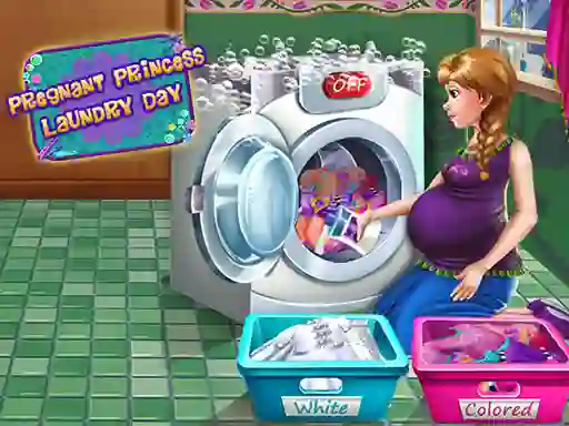 თამაში Pregnant Princess Laundry Day ონლაინ
