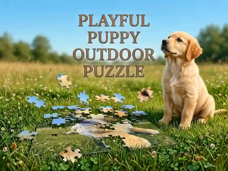 თამაში Playful Puppy Outdoor Puzzle ონლაინ