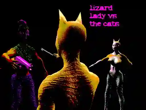 თამაში Lizard Lady Vs The Cats ონლაინ