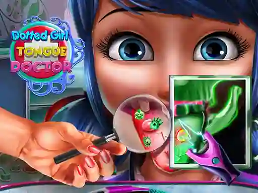 თამაში Dotted Girl Tongue Doctor ონლაინ