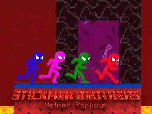 თამაში Stickman Brothers Nether Parkour ონლაინ