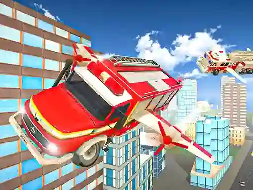თამაში Flying Fire Truck Driving Sim ონლაინ