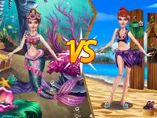 თამაში Mermaid vs Princess Outfit ონლაინ