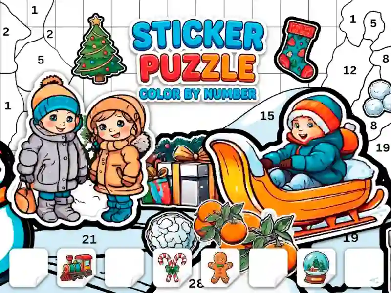თამაში Sticker Book Puzzle: Color By Number ონლაინ