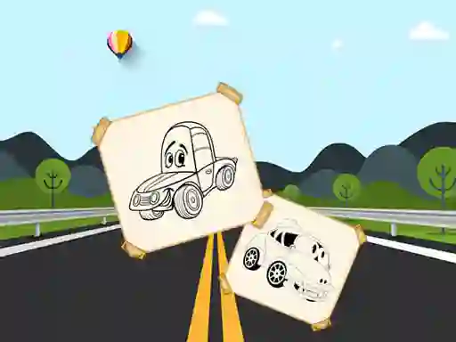თამაში Funny Cars For Kids Coloring ონლაინ
