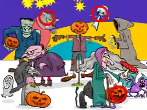 თამაში Find 5 Differences Halloween ონლაინ