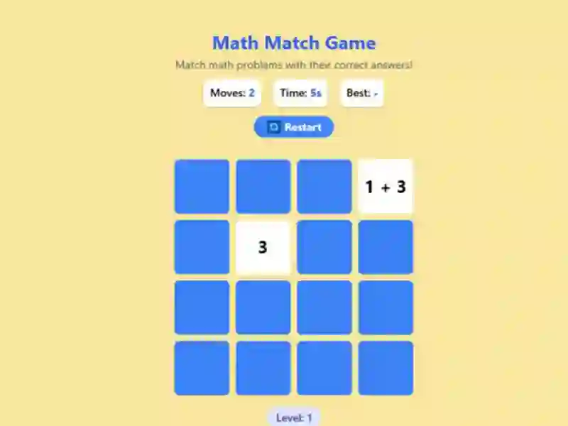 თამაში Math Match Game ონლაინ