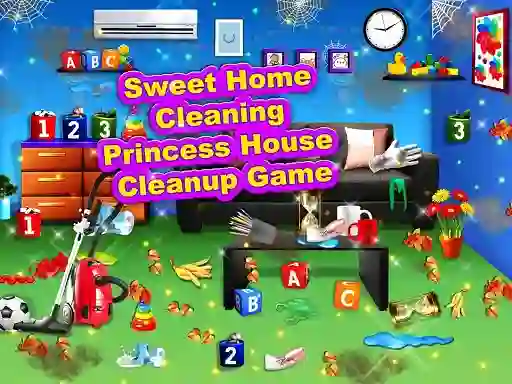 თამაში Sweet Home Cleaning: Princess House Cleanup Game ონლაინ