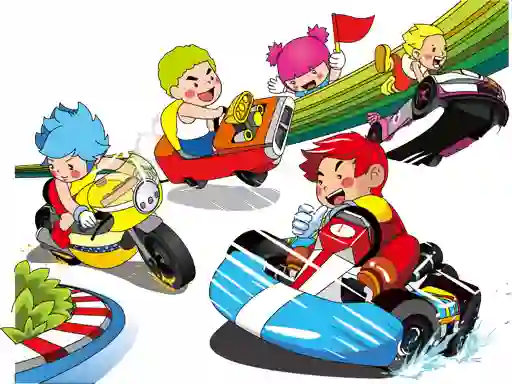 თამაში Cartoon Kart Puzzle ონლაინ