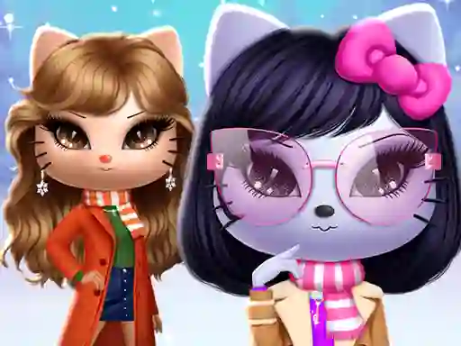 თამაში Kitty Squad Winter Dress Up ონლაინ