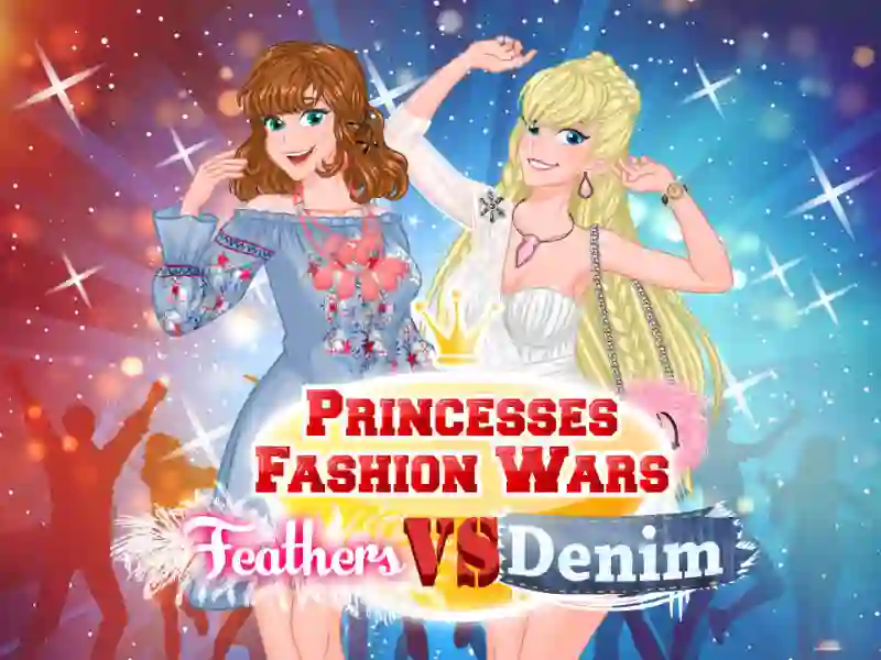 თამაში Princesses Fashion Wars Feathers VS Denim ონლაინ