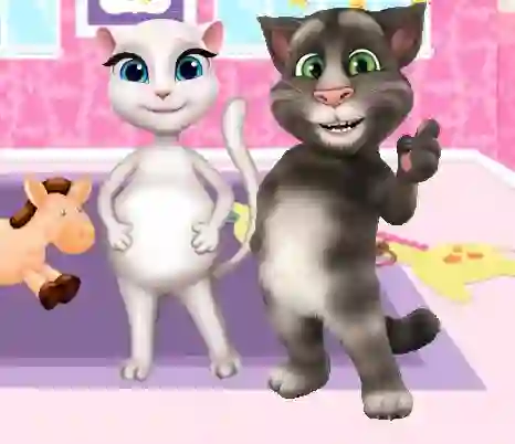 თამაში Preganat Kitty Room Decor ონლაინ