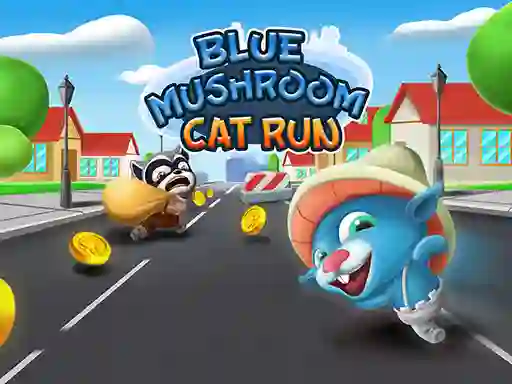 თამაში Blue Mushroom Cat Run ონლაინ