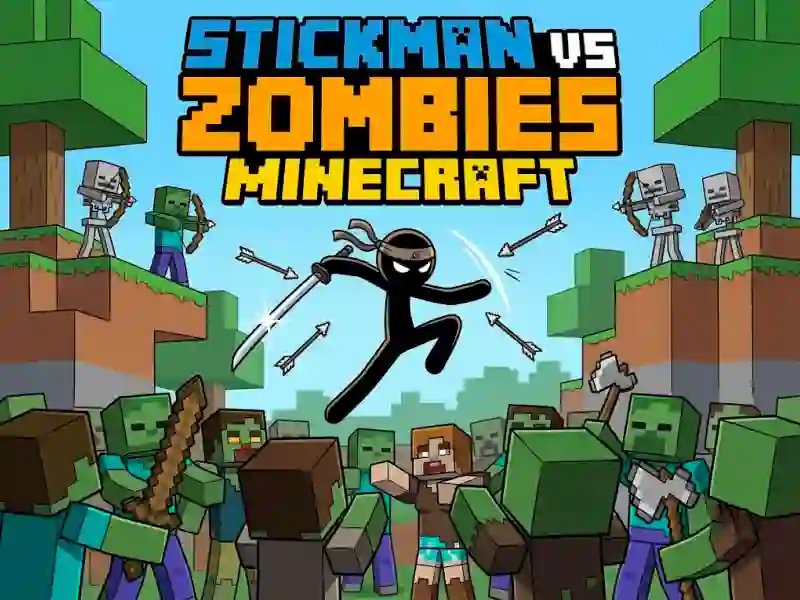 თამაში Stickman vs Zombies Minecraft ონლაინ