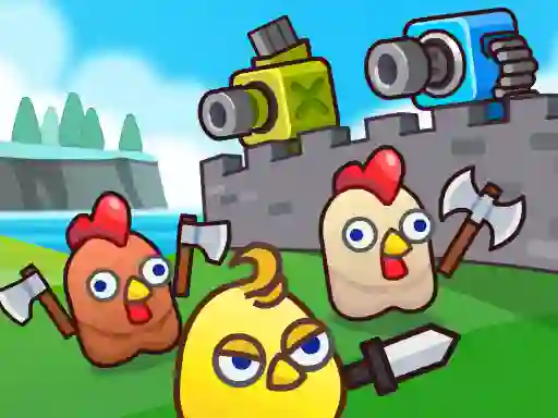 თამაში Merge Cannon: Chicken Defense ონლაინ