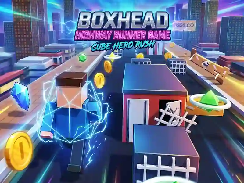თამაში Boxhead Highway Runner Game ონლაინ