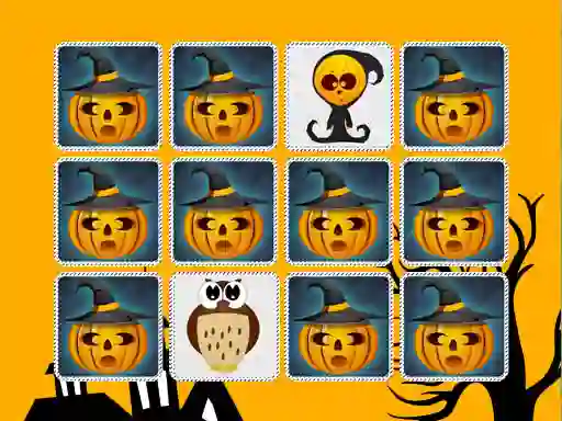 თამაში Kids Memory Game Halloween ონლაინ