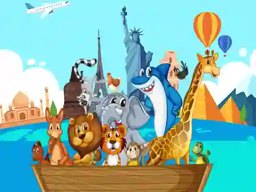 თამაში Crazy Friends Travel The World Puzzle ონლაინ