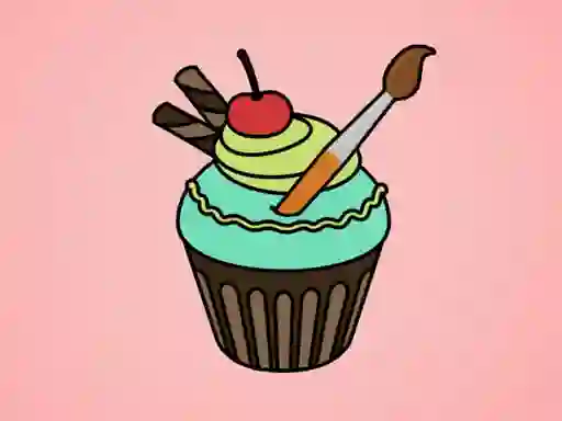 თამაში Yummy Cupcake Coloring ონლაინ