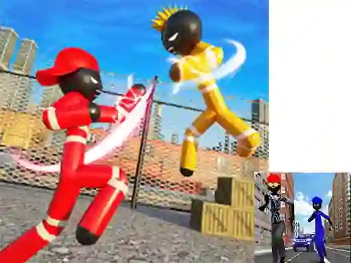 თამაში Stickman Police vs Gangsters Street Fight ონლაინ