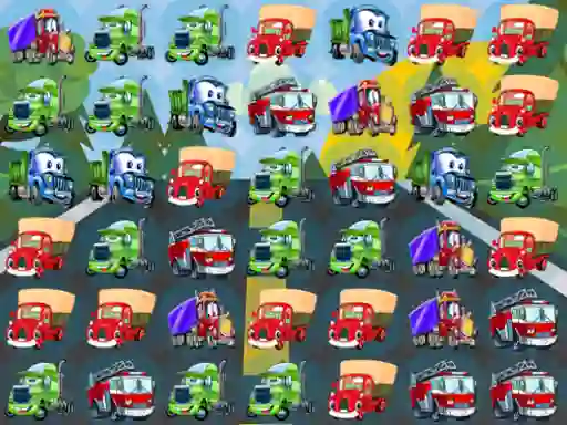 თამაში Cartoon Trucks Match 3 ონლაინ